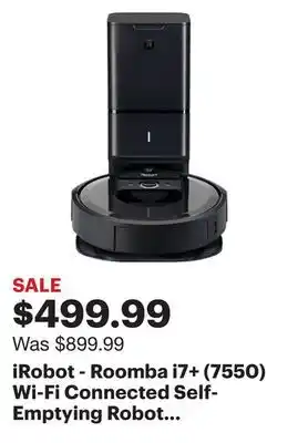 Best Buy Irobot - roomba i7+ (7550) wi-fi connected self-emptying robot vacuum - charcoal offer