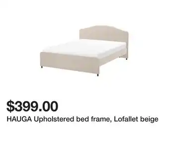 Ikea Hauga upholstered bed frame, lofallet beige offer