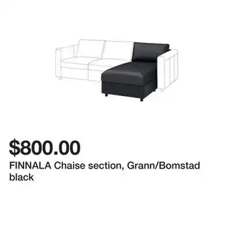 Ikea Finnala chaise section, grann/bomstad black offer