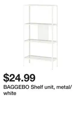 Ikea Baggebo shelf unit, metal/white offer