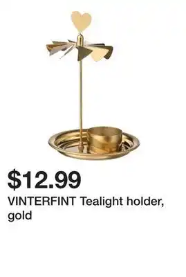 Ikea Vinterfint tealight holder, gold offer