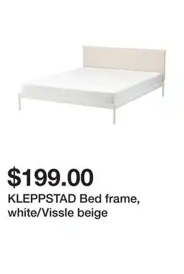 Ikea Kleppstad bed frame, white/vissle beige offer