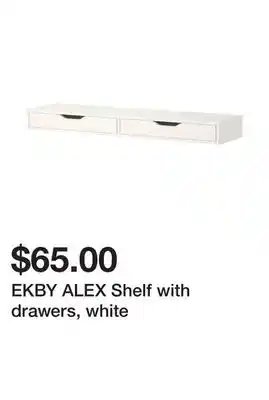 Ikea Ekby alex shelf with drawers, white offer