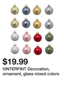 Ikea Vinterfint decoration, ornament, glass mixed colors offer