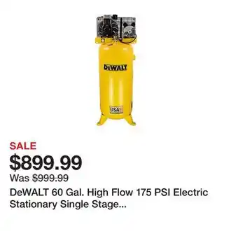 Tractor Supply Company Dewalt 60 gal. high flow 175 psi electric stationary single stage air compressor (dxcm603) offer