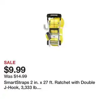 Tractor Supply Company Smartstraps 2 in. x 27 ft. ratchet with double j-hook, 3,333 lb. capacity, yellow offer