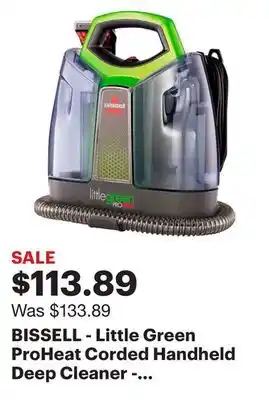 Best Buy Bissell - little green proheat corded handheld deep cleaner - titanium with chacha lime accents offer