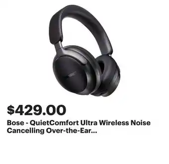 Best Buy Bose - quietcomfort ultra wireless noise cancelling over-the-ear headphones - black offer