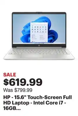 Best Buy Hp - 15.6 touch-screen full hd laptop - intel core i7 - 16gb memory - 512gb ssd - natural silver offer
