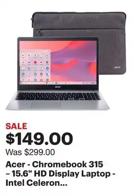 Best Buy Acer - chromebook 315 – 15.6 hd display laptop - intel celeron n4020 with 4gb lpddr4 – 64gb emmc - silver offer