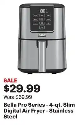Best Buy Bella pro series - 4-qt. slim digital air fryer - stainless steel offer