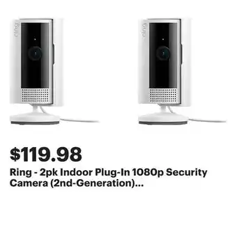 Best Buy Ring - 2pk indoor plug-in 1080p security camera (2nd-generation) with privacy cover - white offer