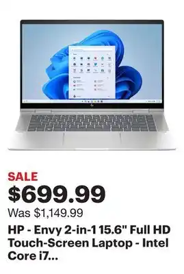 Best Buy Hp - envy 2-in-1 15.6 full hd touch-screen laptop - intel core i7 - 16gb memory - 512gb ssd - natural silver offer