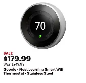 Best Buy Google - nest learning smart wifi thermostat - stainless steel offer