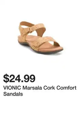 Marshalls Vionic marsala cork comfort sandals offer