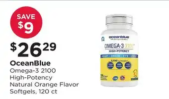 Good Neighbor Pharmacy Oceanblue omega-3 2100 high-potency natural orange flavor softgels offer