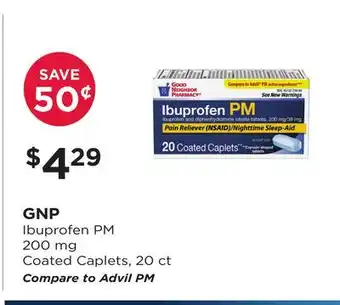 Good Neighbor Pharmacy Gnp ibuprofen pm 200 mg coated caplets offer