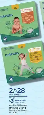 Rite Aid Rite aid brand big pack box diapers offer