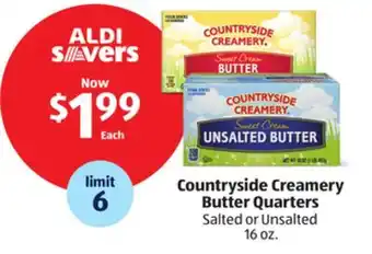 Aldi Countryside creamery butter quarters offer