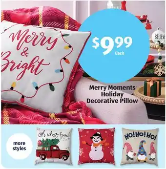 Aldi Merry moments holiday decorative pillow offer