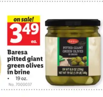 Lidl Baresa pitted giant green olives in brine offer