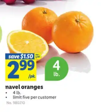 Lidl Navel oranges offer
