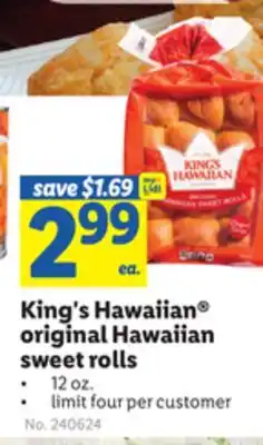 Lidl King's hawaiian original hawaiian sweet rolls offer