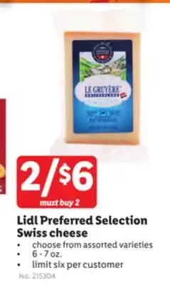 Lidl preferred selection swiss cheese