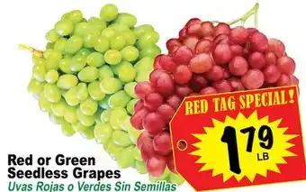 Superior Grocers Red or green seedless grapes offer