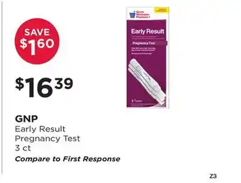 Good Neighbor Pharmacy Gnp early result pregnancy test offer