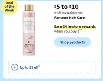 Walgreens Pantene hair care offer