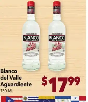 Vallarta Supermarkets Blanco del valle aguardiente offer
