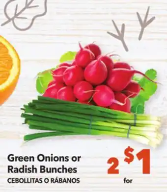 Vallarta Supermarkets Green onions or radish offer