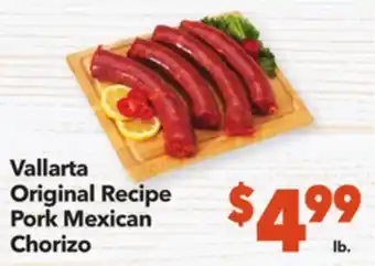 Vallarta Supermarkets Vallarta original recipe pork mexican chorizo offer