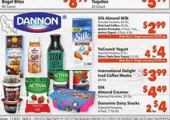 Vallarta Supermarkets Silk almond milk offer