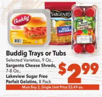 Vallarta Supermarkets Buddig trays or tubs offer