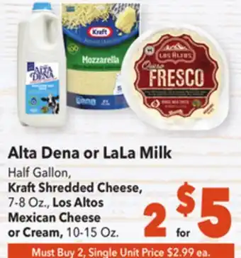 Vallarta Supermarkets Alta dena or lala milk offer