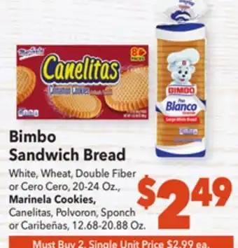 Vallarta Supermarkets Bimbo sandwich bread offer