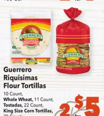 Vallarta Supermarkets Guerrero riquisimas flour tortillas offer