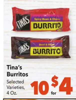 Vallarta Supermarkets Tina's burritos offer