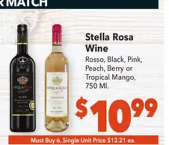 Vallarta Supermarkets Stella rosa wine offer