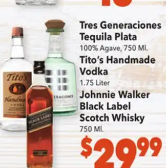Vallarta Supermarkets Tres generaciones tequila plata offer