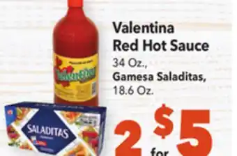 Vallarta Supermarkets Valentina red hot sauce offer