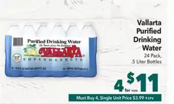 Vallarta Supermarkets Vallarta purified drinking water offer