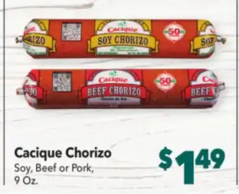 Vallarta Supermarkets Cacique chorizo offer