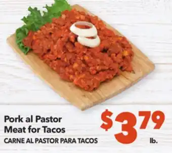Vallarta Supermarkets Pork al pastor meat for tacos offer