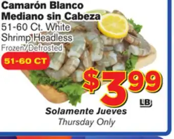 El Super Fresh 51-60 ct. white shrimp headless offer