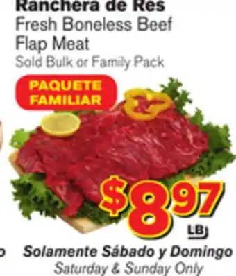 El Super Fresh Boneless beef flap meat offer