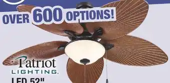 Menards Patriot lighting florida breeze 52 bronze indoor/outdoor led ceiling fan offer