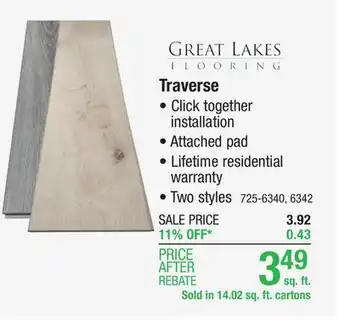Menards Great lakes traverse series carbon grey 7 x 48 x 6mm floating luxury vinyl plank flooring (14.02 sq.ft/ctn) offer